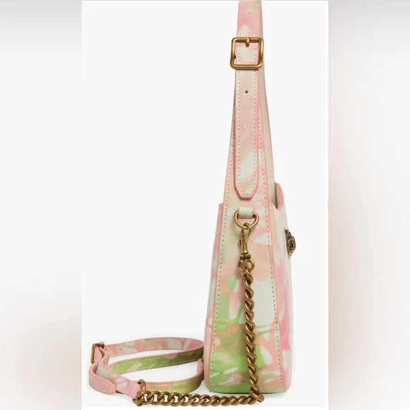 Kurt Geiger Pastel Pink and Green Tie-Dye Shoulder Bag - Picture 4 of 5